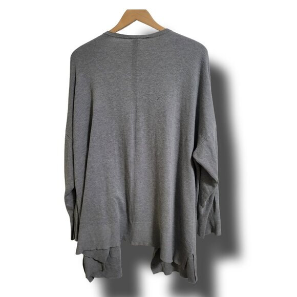 🌿Terra & Sky Women's Plus Size Gray Open Knit Cardigan 2X - Picture 9 of 13